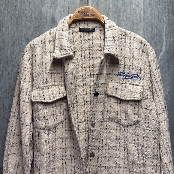 🏴 Dazy tweed jacket “love yourself” size medium - Picture 3 of 9